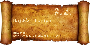 Hajdú Larion névjegykártya